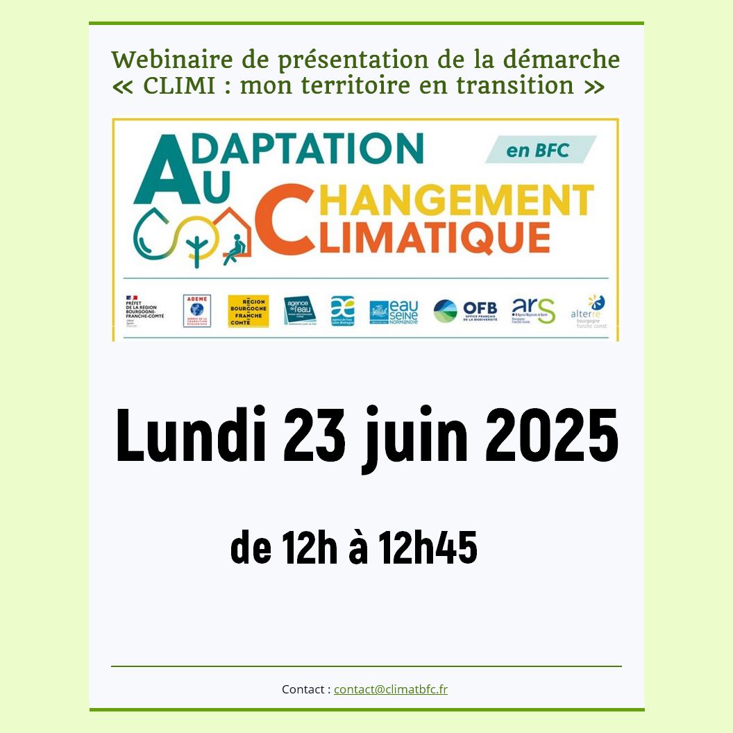 📣 Webinaire GRACC - Présentation de la démarche « CLIMI : mon territoire en transition »